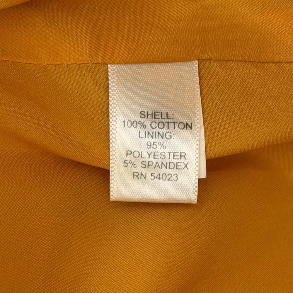 Banana Republic Mustard Yellow Gold Textured Cotton Pencil Skirt Womens 8 Career